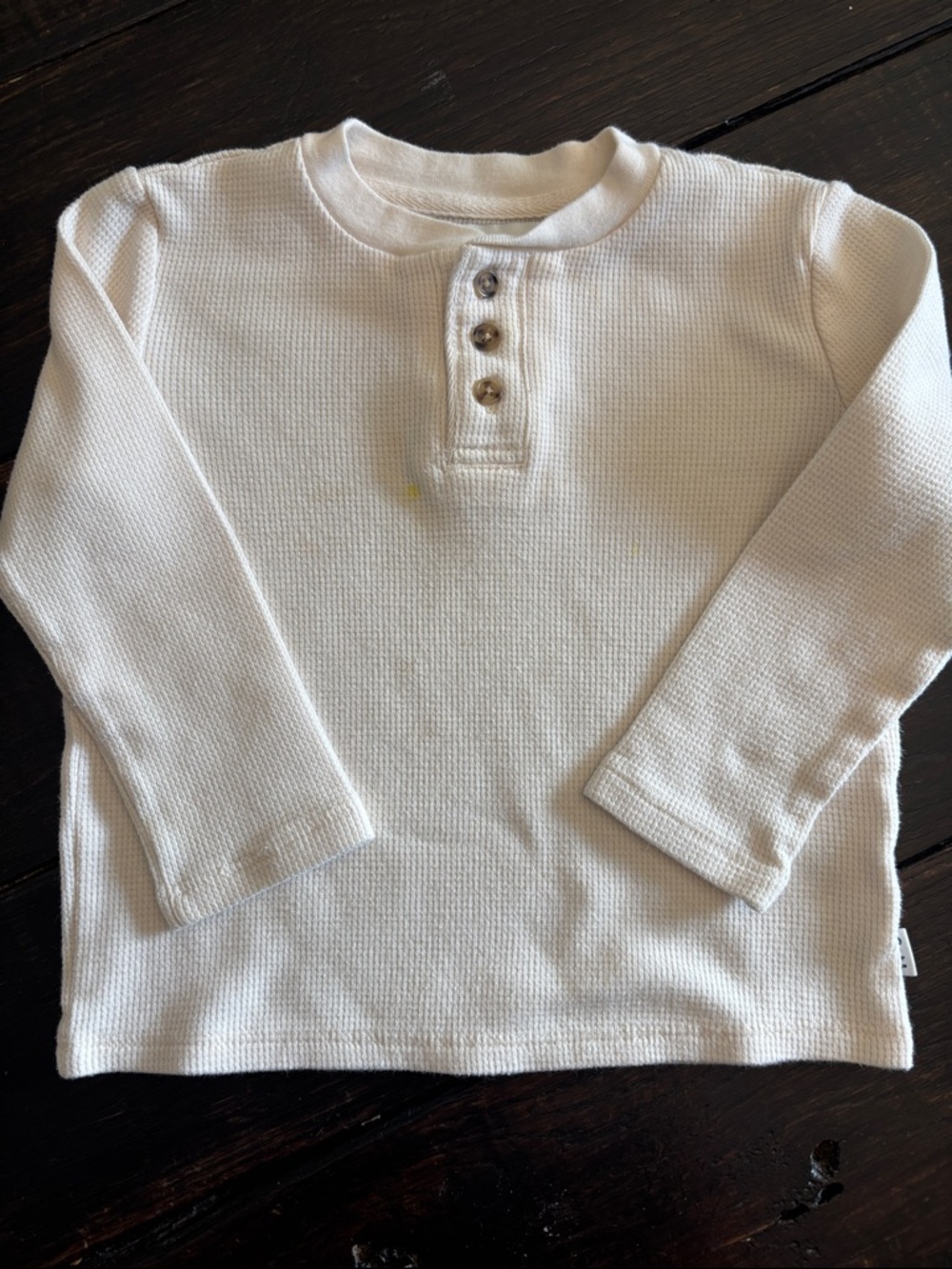 Sammy + Nat White Waffle Henley Long-Sleeve Tee - Picture 6 of 6